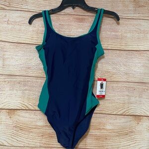 Lands' End Women's Fully Lined‎ Scoop Neck One-Piece Swimsuit Size X-small